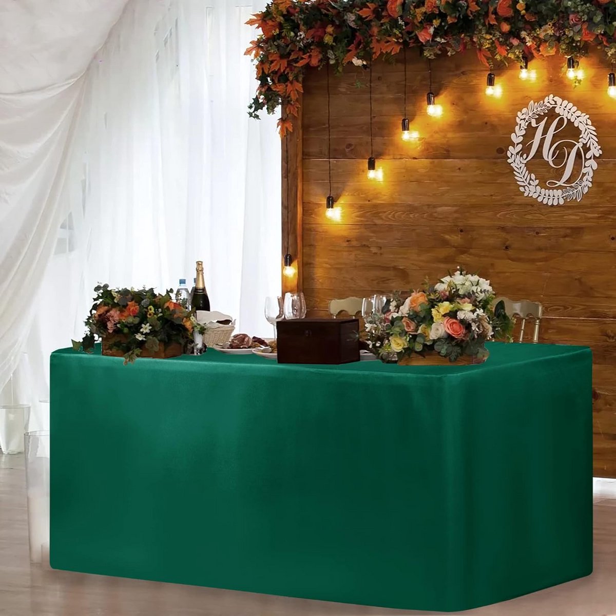 Set van 2 Rechthoekige Tafelkleden voor Klaptafels 117x61 cm Groen