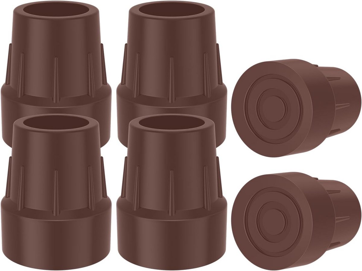 6 Stuks Zware Rubber Vervangtips voor Stoelen - Universele Antislip Einden voor Loopstokken, Toiletten, Douche- en Badstoelen