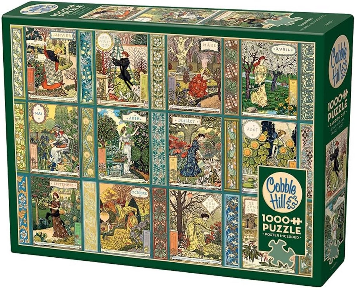 Puzzel 1000 stukjes Tuinbak - Perfecte Tuinkalender met Monsterposter