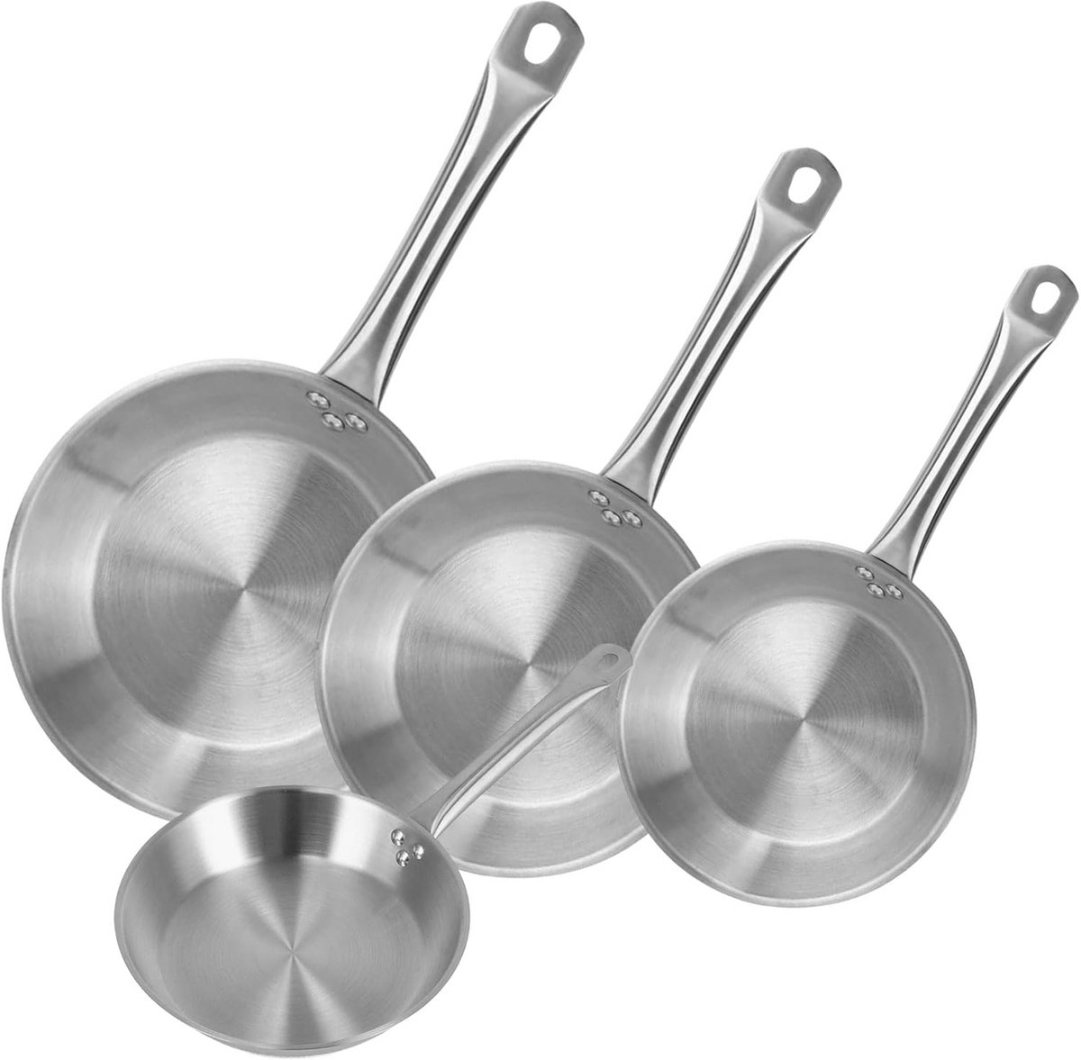 Kookset 4-delig RVS - Inductie Pannen met Antiaanbaklaag - Ø 20-30 cm