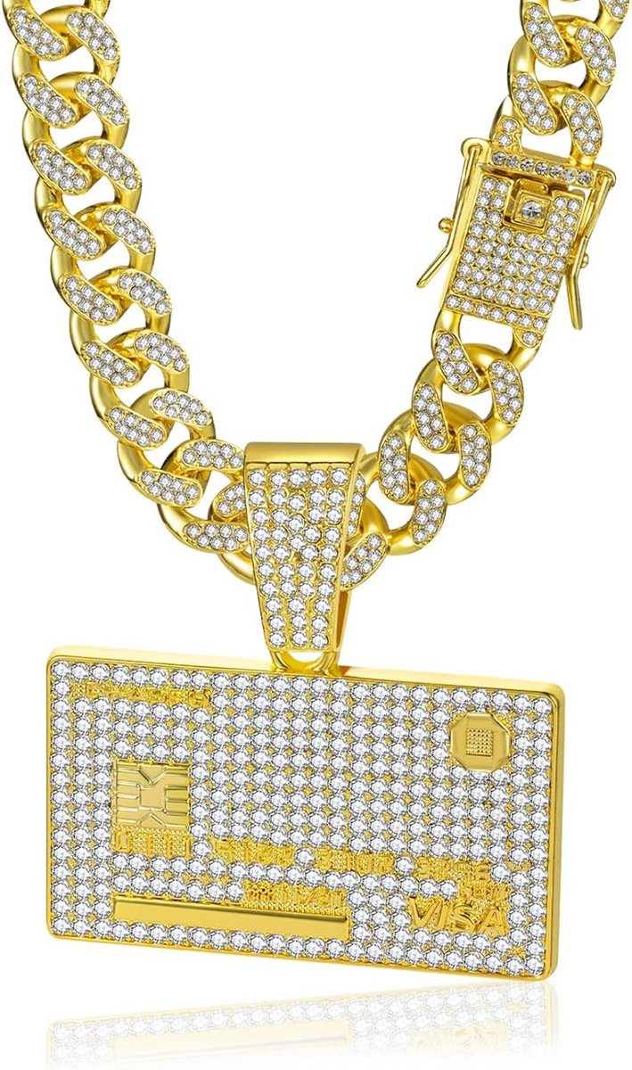 Glinsterende Cubaanse Schakelketting Heren - Zilver Verguld Statement Sieraad