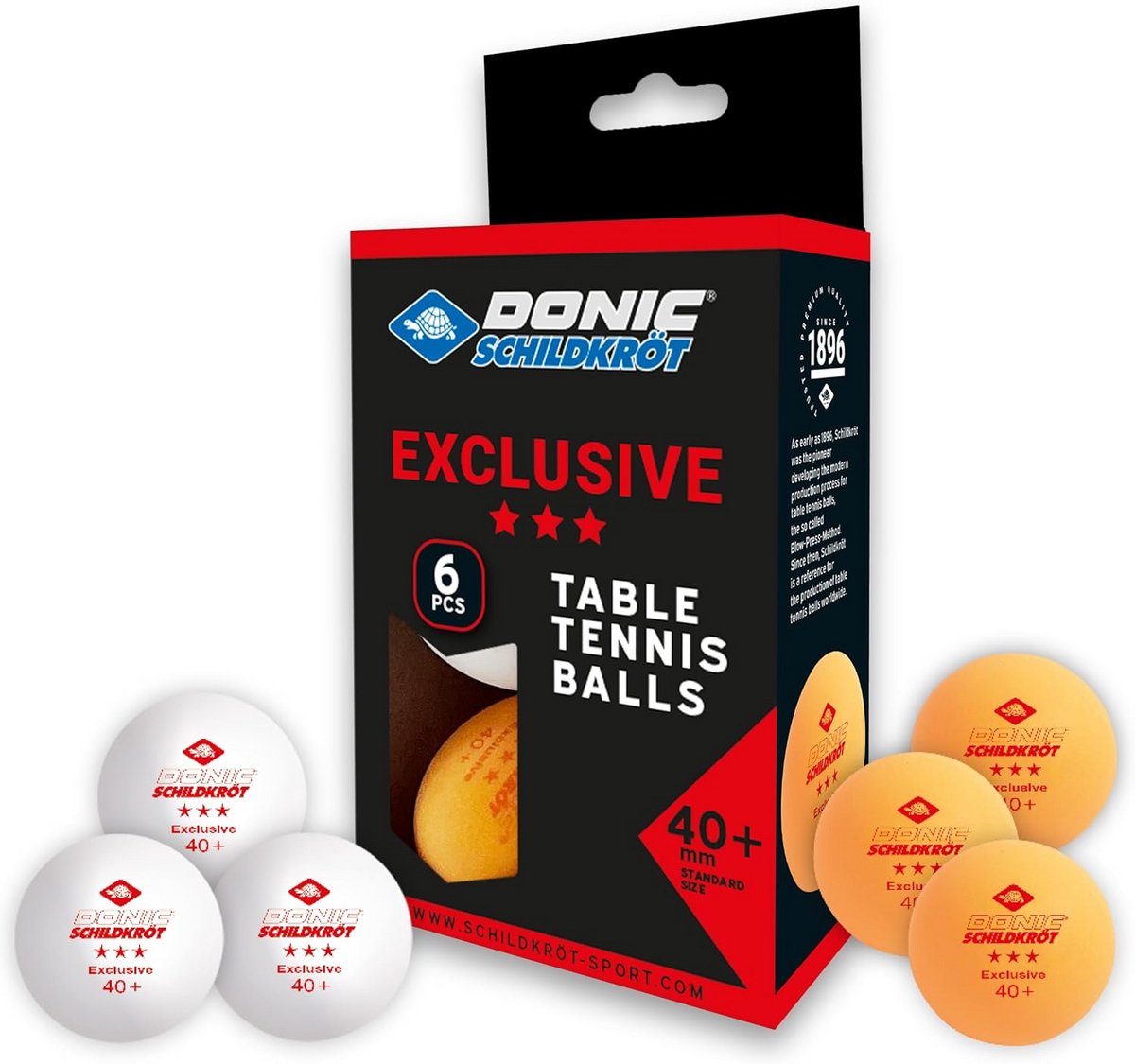 Tafeltennisballen 3 sterren 40+ kwaliteit - 6 stuks in wit en oranje