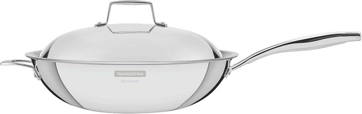 3-laags roestvrijstalen wok 32 cm met 5,2 liter inhoud
