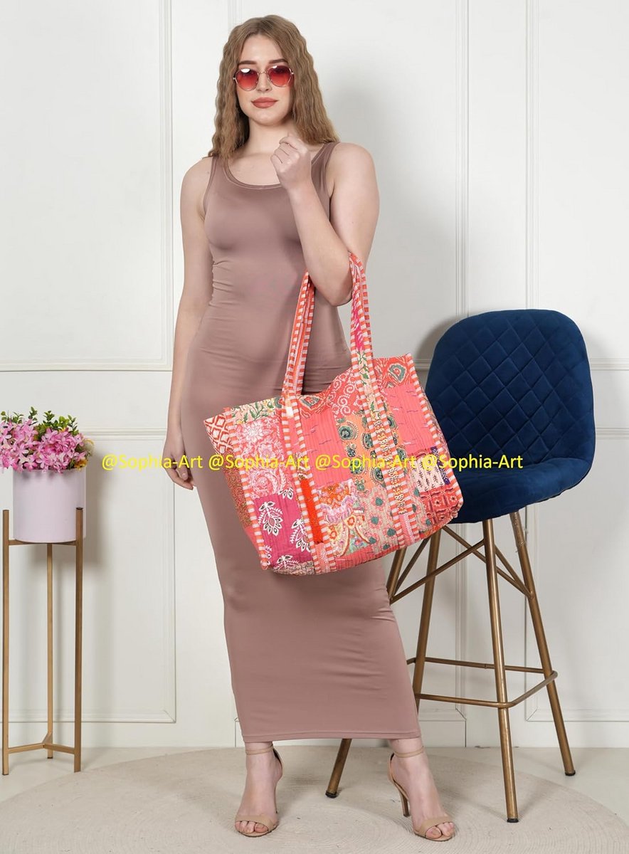 Gewatteerde Grote Tote Tas Dames Patchwork Schoudertas Vintage Stijl