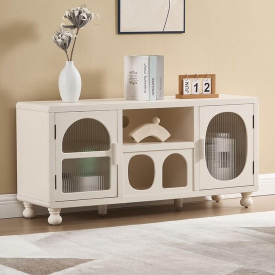 Laag dressoir met 2 deuren en 3 lades - 120 x 40 x 75 cm - Spaanplaat