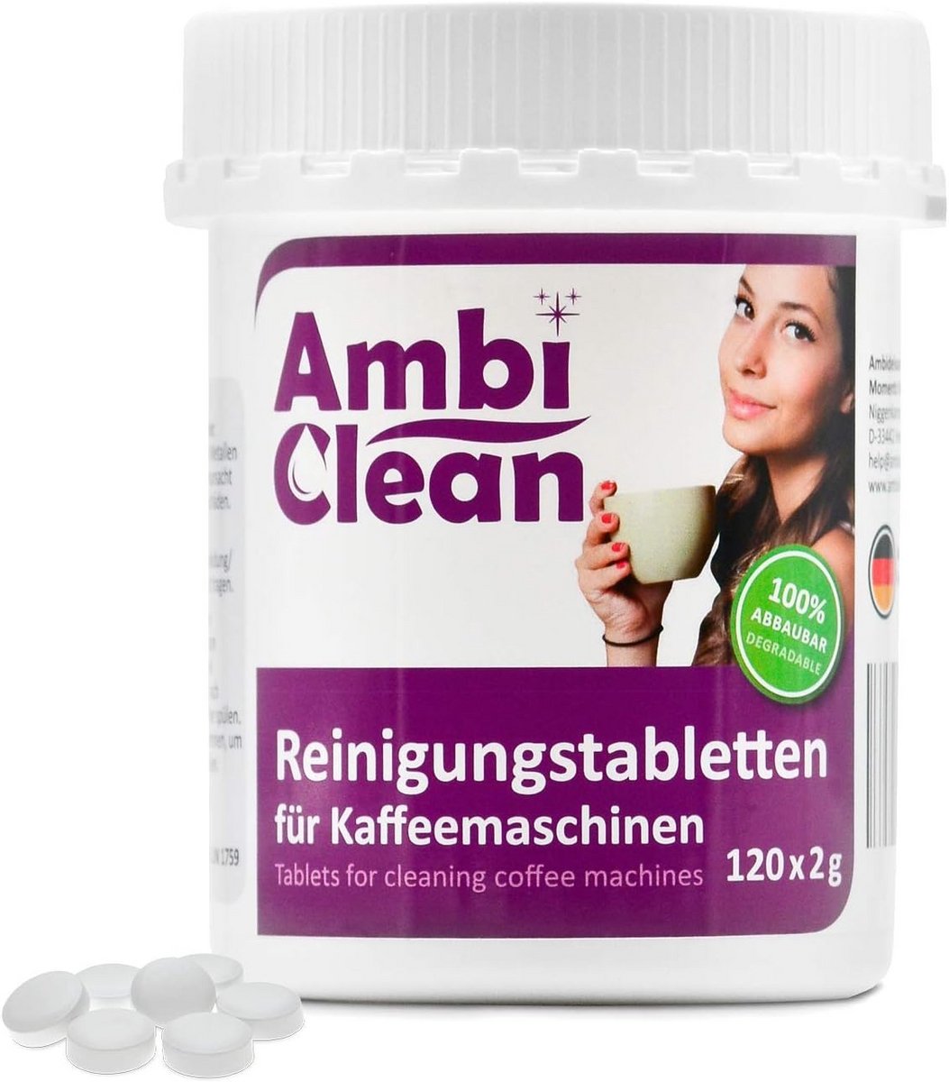 Reinigingstabletten voor Koffiezetapparaten - Effectieve Oplossingen voor Koffievetten en Oliën - 120 Tabs