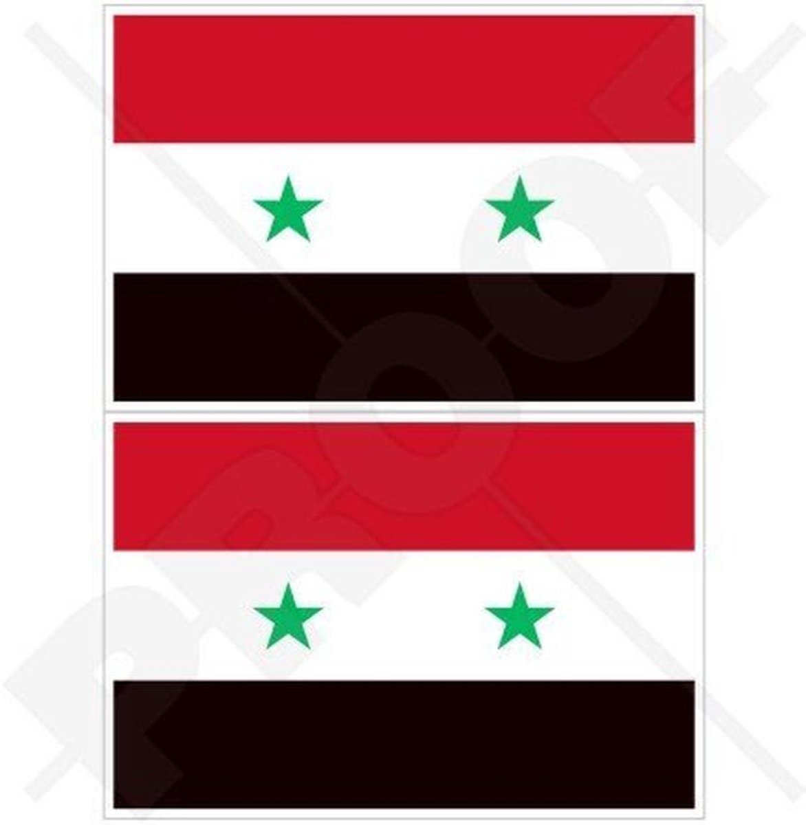 Syrische Arabische Vlag Vinyl Bumper Stickers 3" (75mm) - Set van 2
