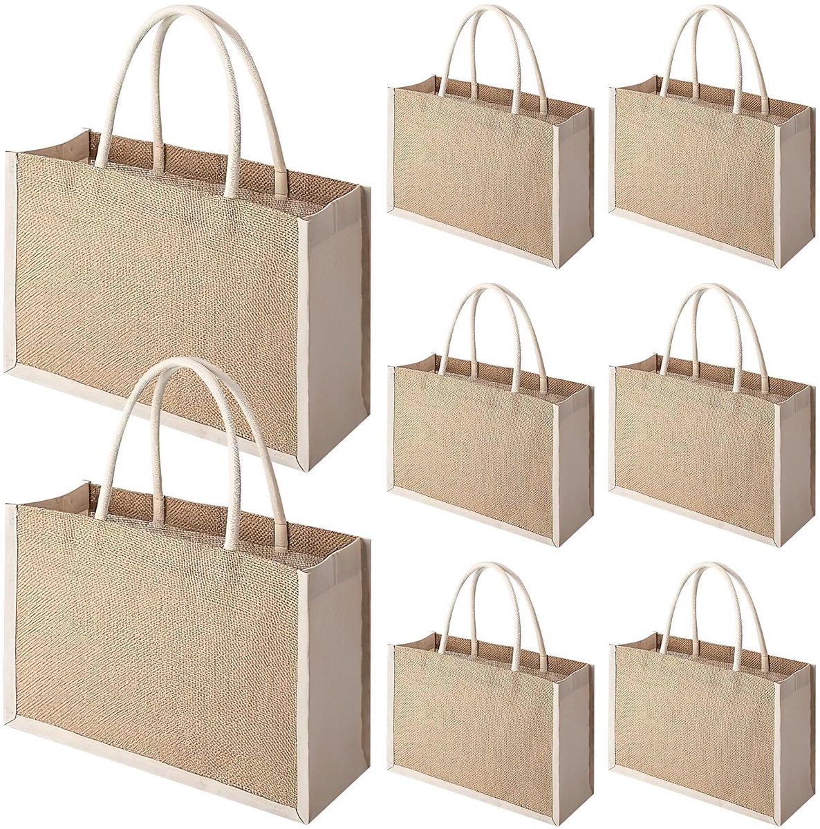 IMPERATORIS® Boodschappentas - Opvouwbare Tas - Herbruikbare Tasjes - Eco Shopper - Sterk en Lichtgewicht - 8 Stuks