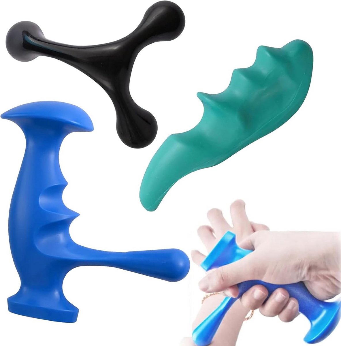Triggerpoint Massage Set voor Diepe Spierverlichting - 3 Stuks Fysiotherapie Accessoires