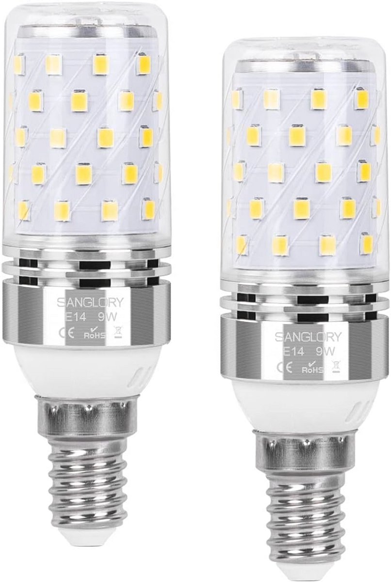 LED E14 Lamp 9W - Vervangt 80W Halogeen - Daglicht Wit 5000K - Set van 2 Stuks