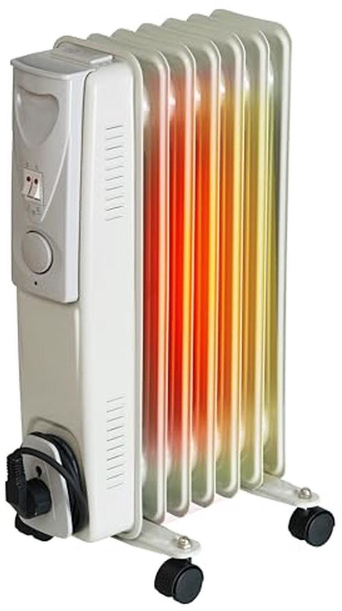 Elektrische Radiator 2500W met Thermostaat - Mobiele Verwarming voor Thuis