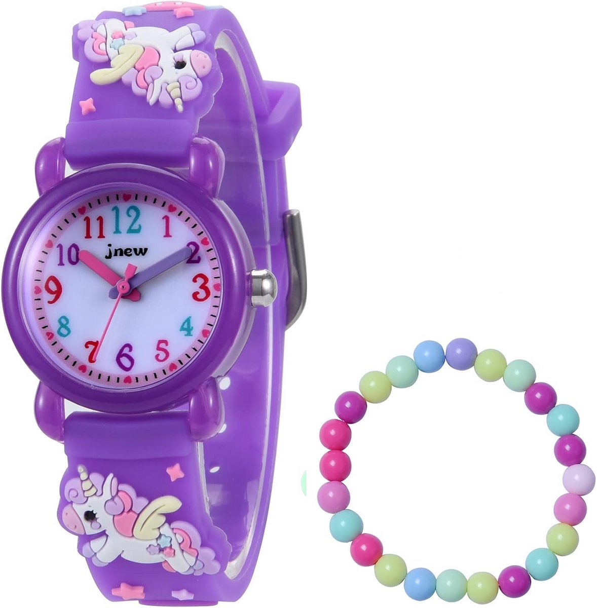 Schattige Kinderhorloges voor Meisjes van 3-10 jaar, Analoge Kwarts Horloge met Siliconen Band