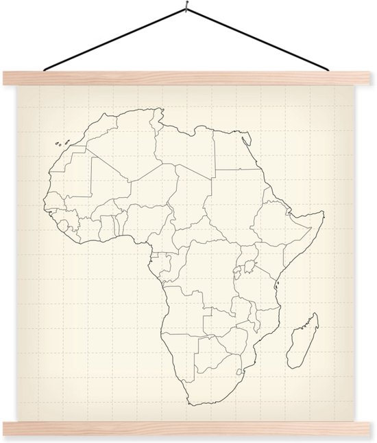 Carte de l' Afrique croquis affiche textielposter lattes vierge 90x90 cm - Tirage photo sur plaque scolaire (décoration murale salon / chambre)