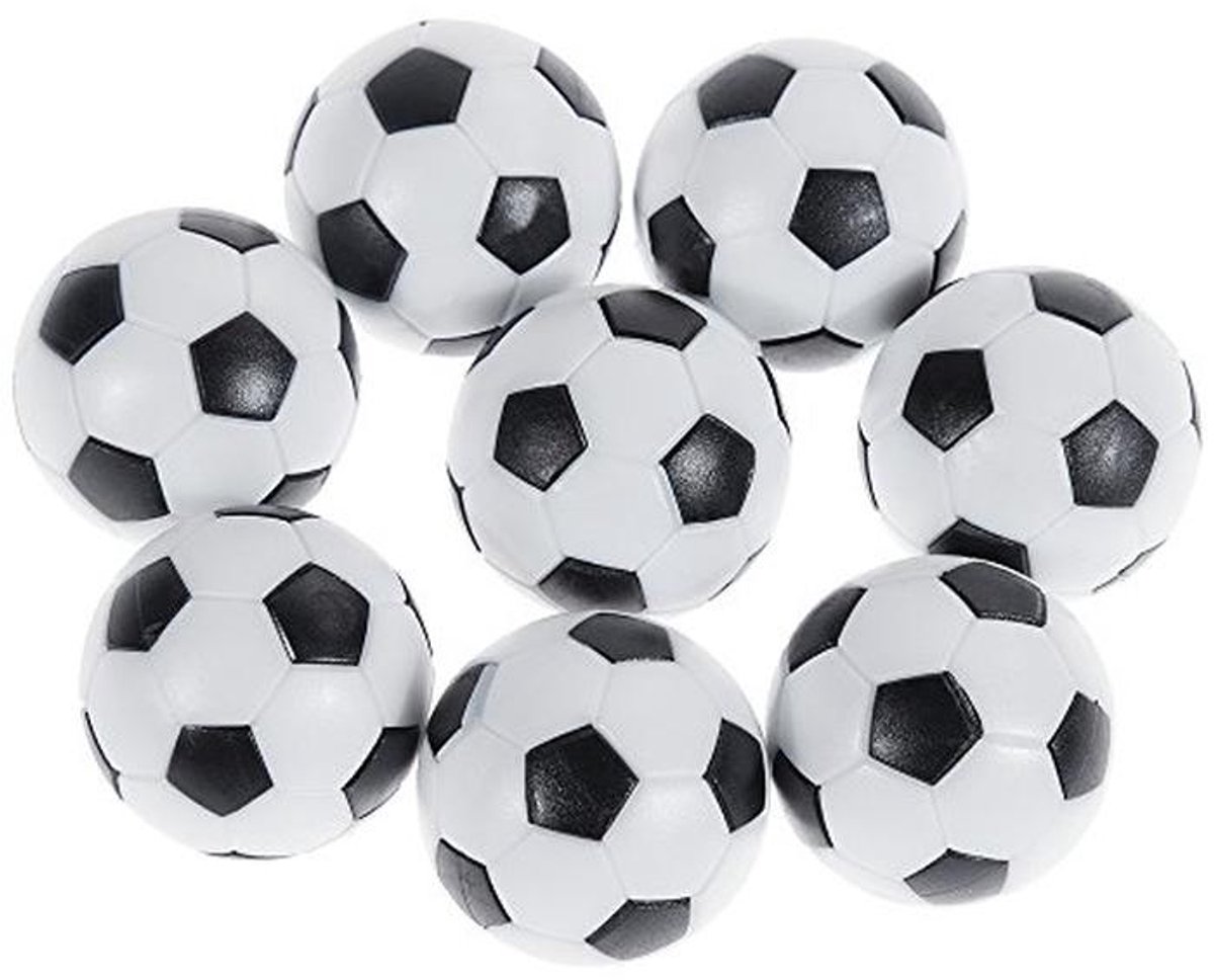 8 Stuks Tafelvoetbal Ballen - Mini Kickerballen in Zwart en Wit