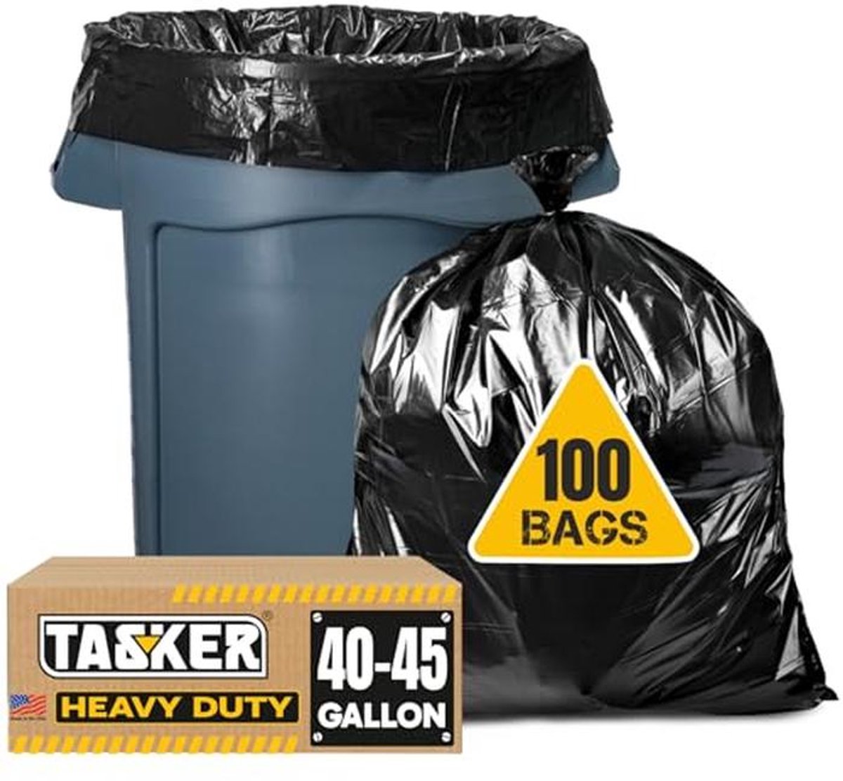 Grote Zwarte Vuilniszakken 40-45 Gallon - 100 Stuks