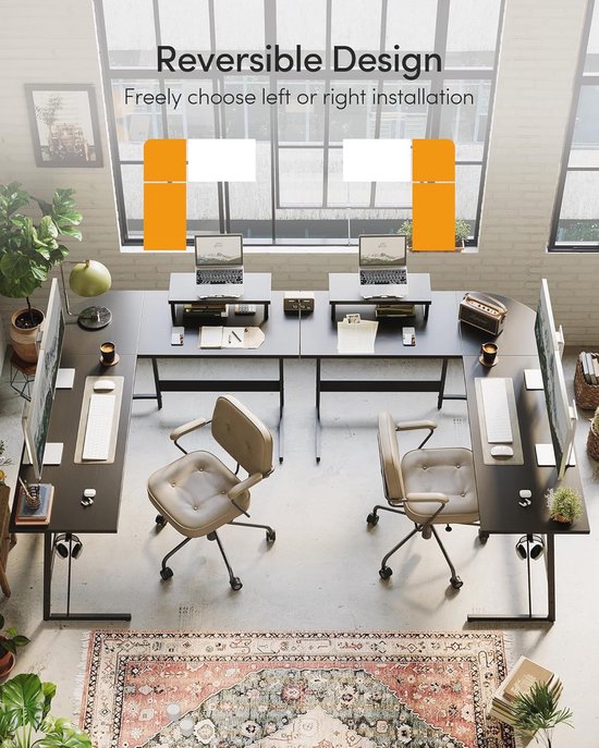 Gaming Hoekbureau L-vorm 150 x 120 cm - Ruimtebesparend Bureau met Monitorstandaard van Merkloos — afbeelding 4