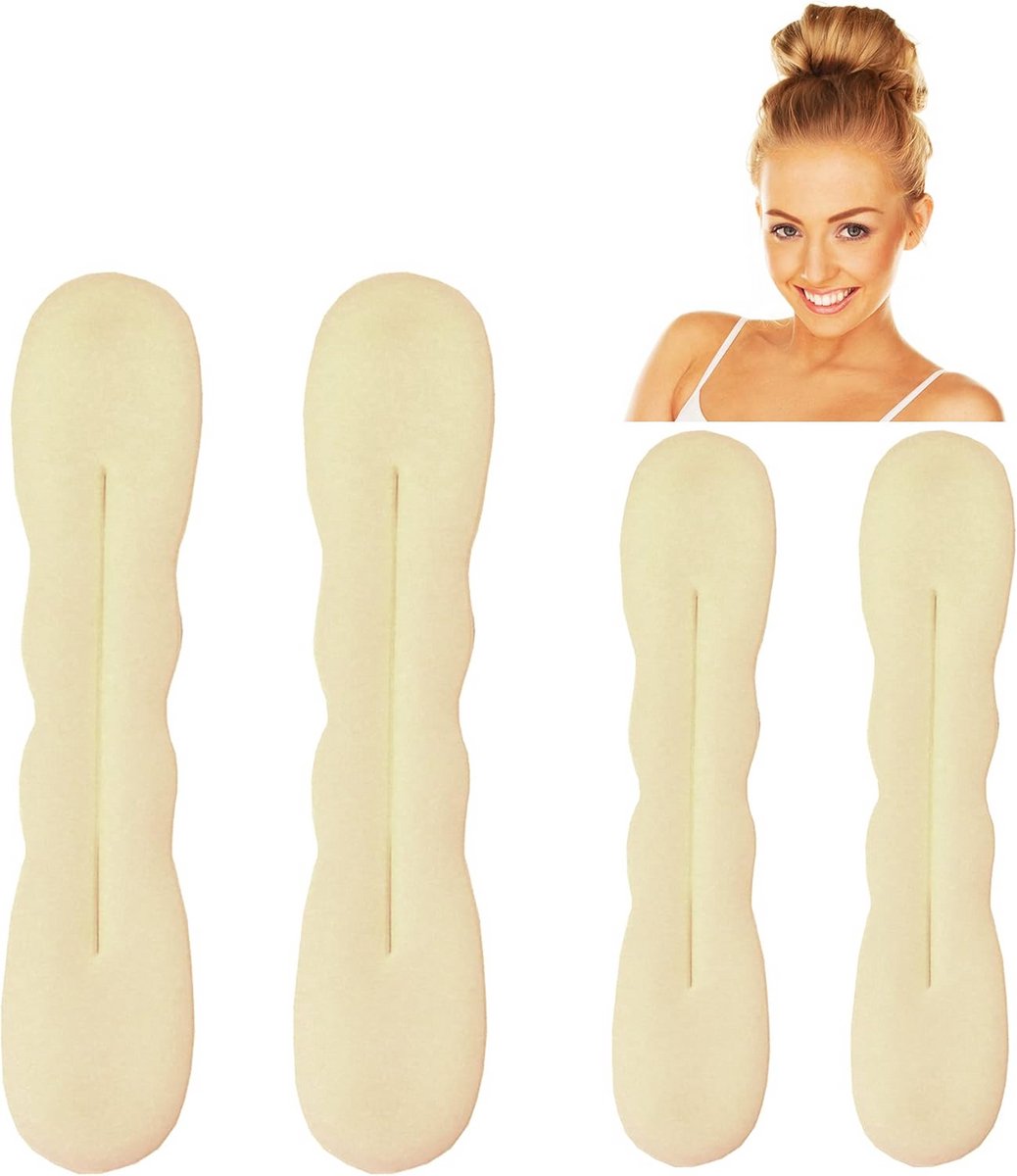 Haarbroodjesmaker Set van 4 - Schuimspons Broodjes voor Perfecte Updo's en Chignons