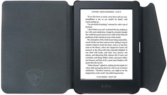 Sleepcover Geschikt voor Kobo Nia Cover Hoesje Zwart - ereader hoesje - cover — afbeelding 4