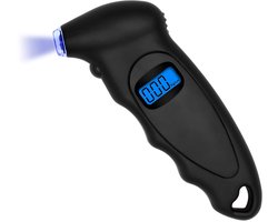 Bandenspanningsmeter - Nauwkeurige digitale spanningsmeter - Spanningsmeter - LED-verlichte ventielsteel - Antisliphandgreep - Geschikt voor auto's, vrachtwagens, fietsen, motorfietsen - zwart