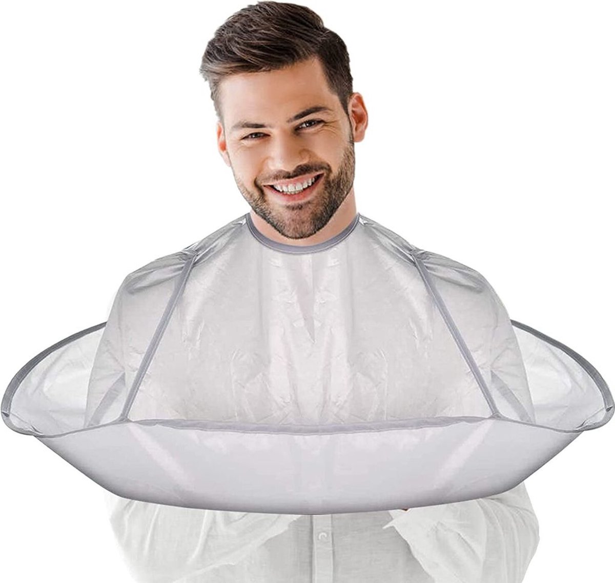 Kapperscape paraplu, kapperscape, geschikt voor thuiskappers en haarsalons, grijs.