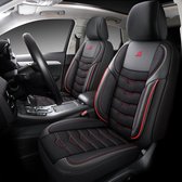 Housses de siège auto - Luxe Noir avec Surpiqûres Rouges | Universel, Durable & Confortable | Ensemble complet | Model AID401