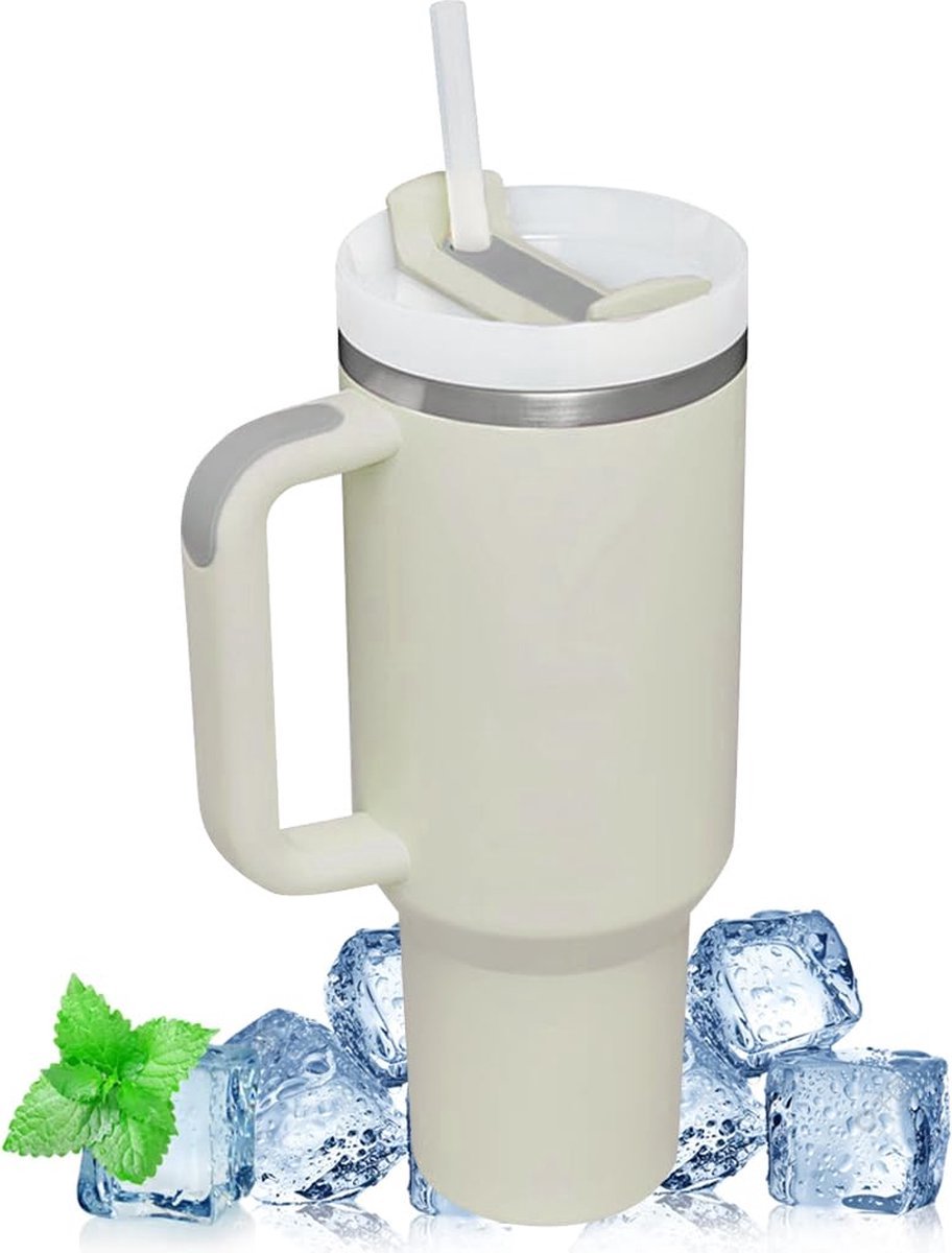 Stunq® Thermische Beker 40 oz met Rietje en Handvat voor Warme en Koude Dranken