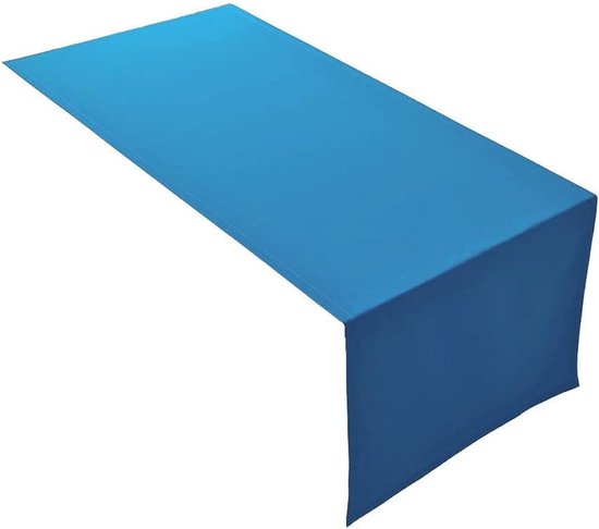 Hoogwaardige tafelloper, tafellinnen van 100% katoen, collectie concept, kleur en grootte naar keuze (tafelloper - 30x100cm, hemelsblauw