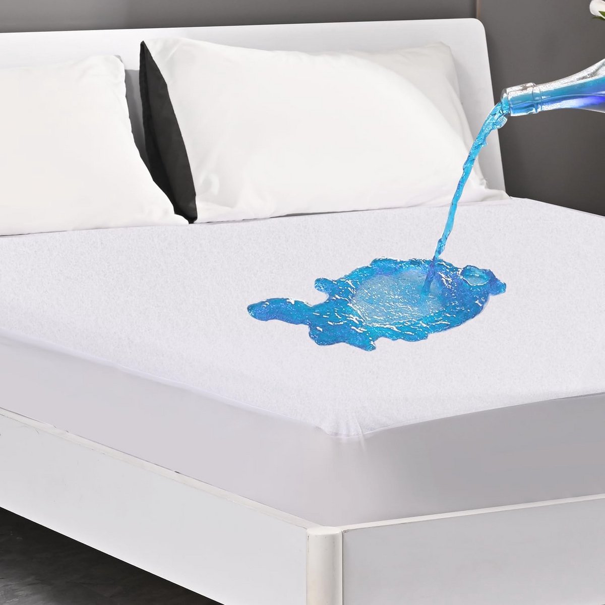 Waterdichte matrashoes van bamboe voor kingsize bed – Zachte, ademende en geruisloze matrashoes met diepe zak
