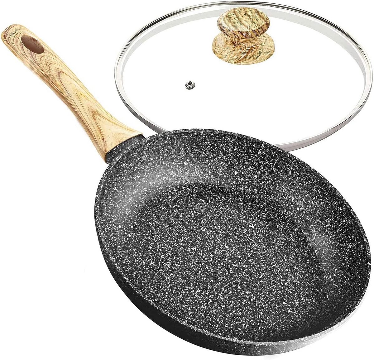 32 cm Antiaanbak Koekenpan met Deksel - Geschikt voor Inductie