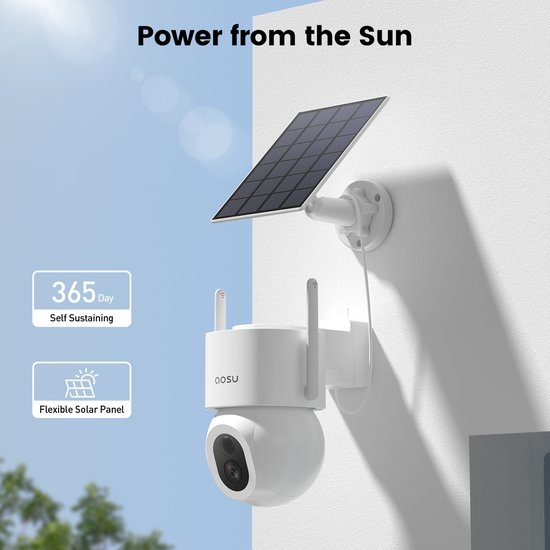 AOSU SolarCam D1 Max - Beveiligingscamera - 3K Resolutie - 2-Weg Audio - 360° Zicht & AI Tracking van Merkloos — afbeelding 4