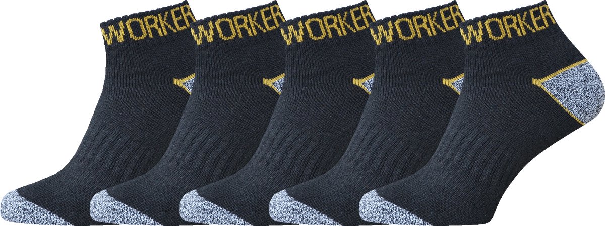 Work | Sneaker Werksokken | zwart | Enorm voordeelbundel 60 Paar! | Ademend en Versterkt | Maat 39-42 | 43-46