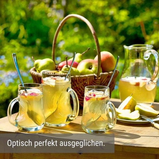 6x Stuks Transparante Waterglazen-drinkglazen Cirkels Relief 300 Ml Van Glas   Drinkglazen