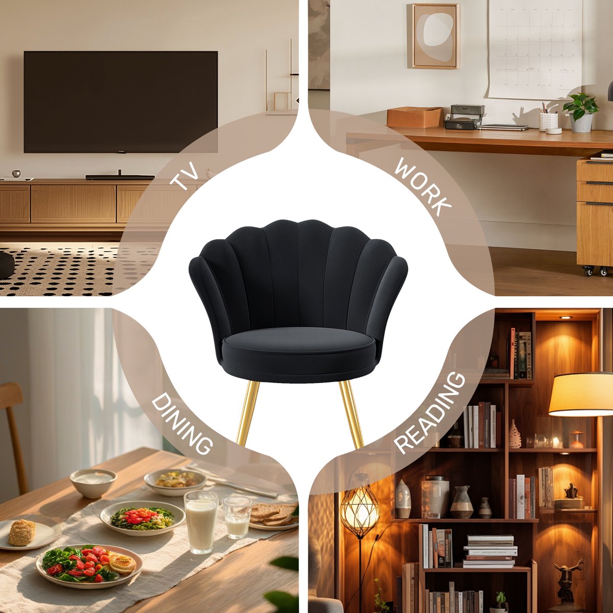 Moderne Moderne Accentstoel Fluwelen Fauteuil - afbeelding 5