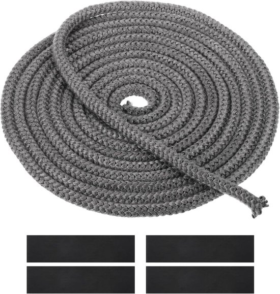 Ovenafdichtingskoord, lengte 2,5 m ronde afdichting, vuurvast glasvezelkoord, grafietgrijs, afdichting voor kachel-rookovendeur, hittebestendig tot 550 °C (: 14mm