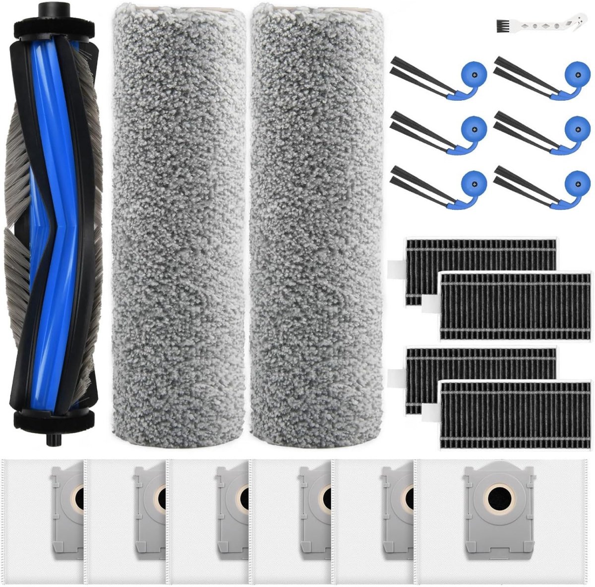 GELLDG 20-delige accessoirekit geschikt voor Ecovacs Deebot X9 PRO Omni / X11 PRO Omni robotstofzuigers - inclusief 1 hoofdborstel, 6 stofzakken, 2 dweilborstels, 4 filters, 6 zijborstels en 1 reinigingsborstel