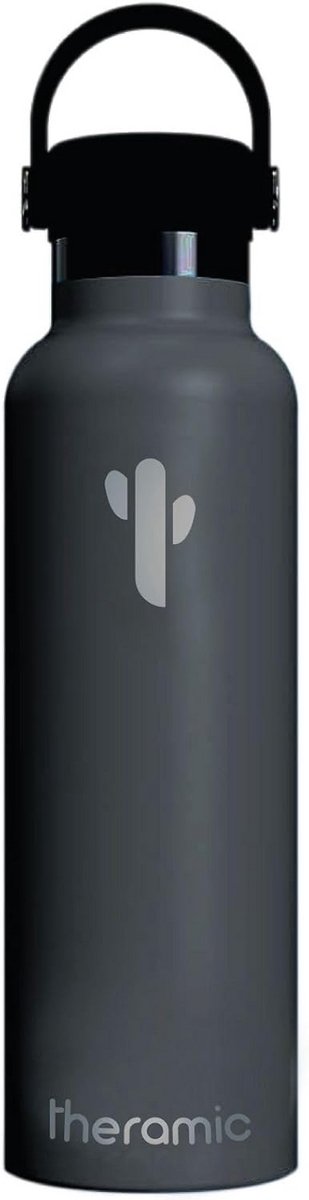 600 ml Thermosfles RVS met Keramische Binnenkant Dubbelwandig Grijs
