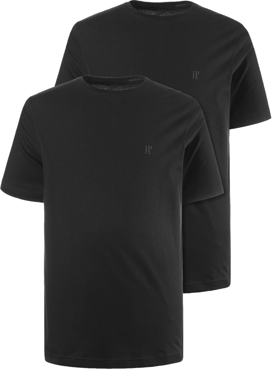 JP 1880 - Heren - T-shirts basic set van 2 ronde hals - Zwart - Maat L