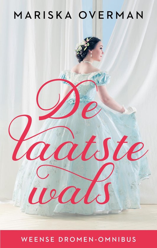 Boekomslag met een vrouw in een lichtblauwe baljurk met kanten details en bloemen in haar haar. Titel 'De laatste wals'.