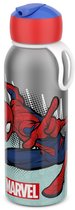 Bouteille isotherme Mepal Flip-up Campus - 350 ml - 12 h au froid / 9 h au chaud - Gourde avec paille pour enfant - Spiderman