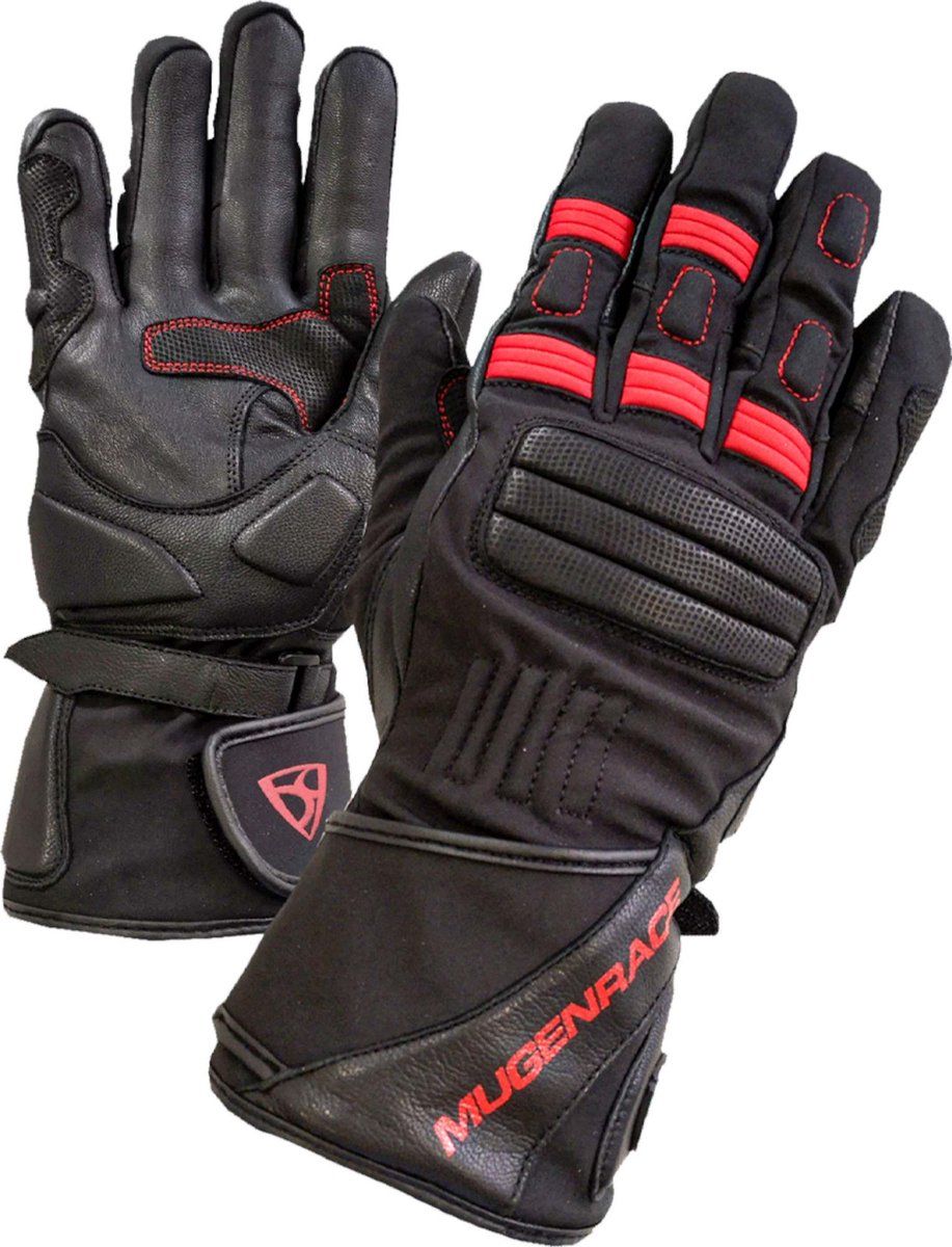 MUGENRACE Primo Winter Zwart Rode Handschoenen - Handschoen