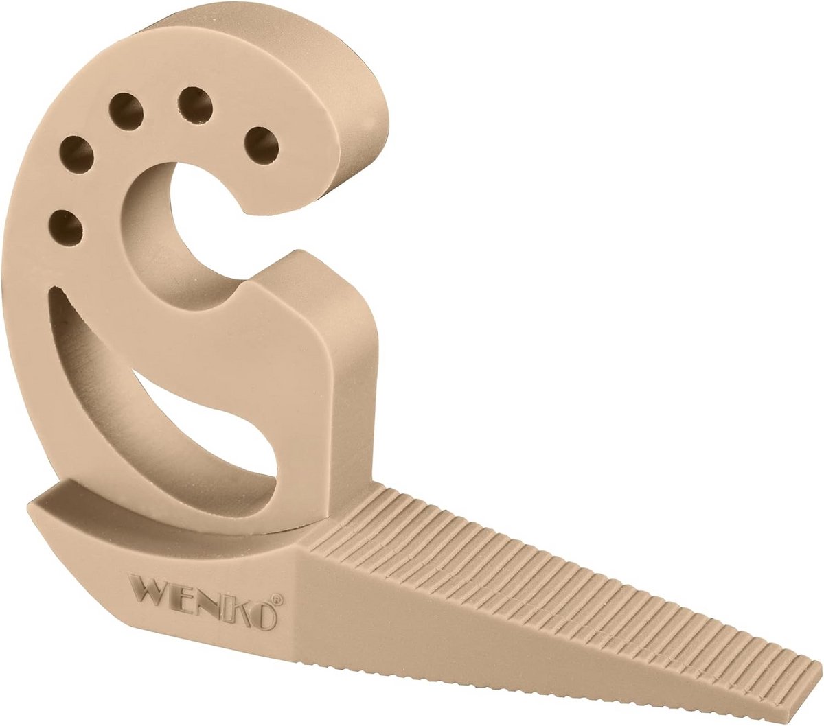 Multifunctionele deurstopper en vensterstopper - beige - 11,7 x 7,5 x 2,5 cm
