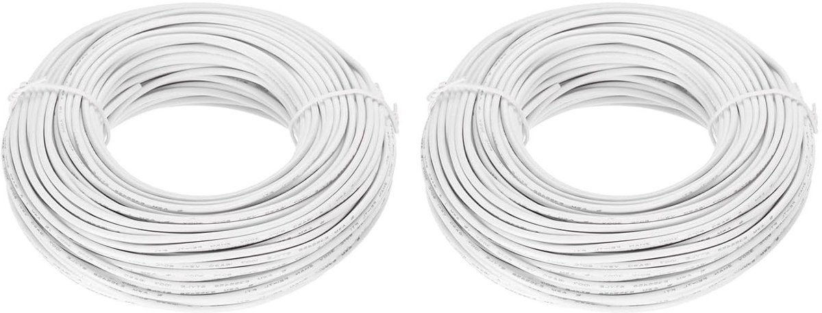 Allecta - PVC-aansluitdraad 18AWG wit UL1007 - 30 meter - interne verbindingsdraad