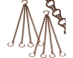 2 Packs 24 Inch Heavy Duty Copper-Colored Metal Hooks and Hanging Chains for Garden Plants and Decorations