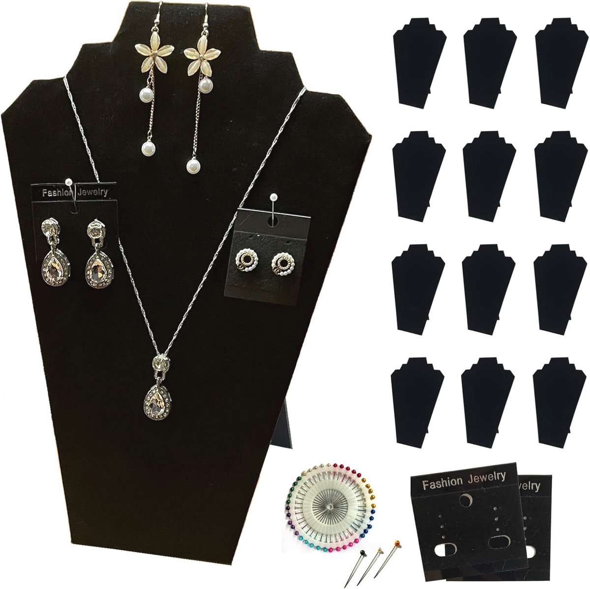 Sieraden Display Stand - 12 Stuks Fluwelen Buste voor Kettingen