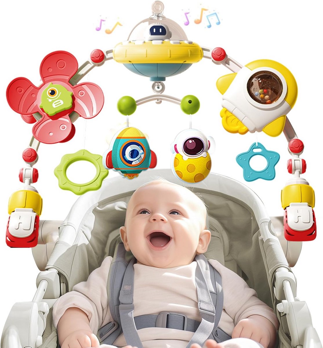Baby Speelgoed voor Kinderwagen en Wieg - Muziek, Rammelaar & Sensorische Mobiel