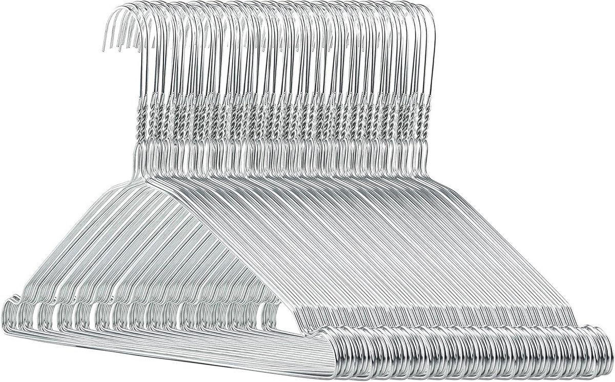 100 metalen draad kleerhangers 40 cm - ruimtebesparende en duurzame kledingorganizer