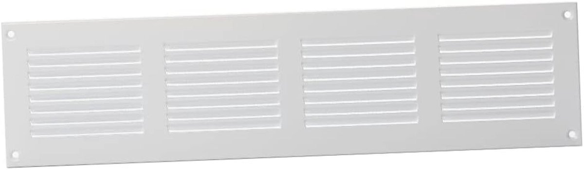 Ventilatierooster 400x100mm met Insectenhor - Staal, Wit - Ventilatie Toepassingen