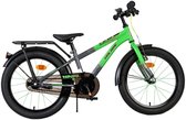 Groene kinderfiets met grijze accenten, "THOMBIKE" en "VOLARE" logo, spaken en pedalen.