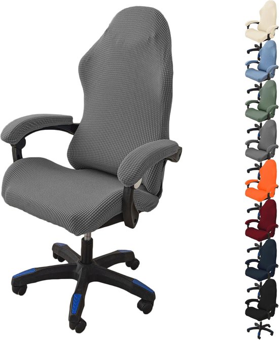 Stretchy Office Chair Cover With Zipper - Washable Rotating Computer Chair Protector — afbeelding 3