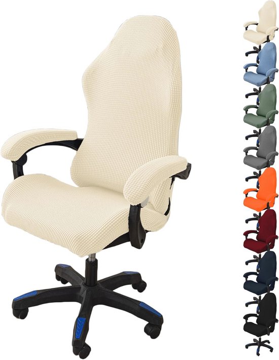 Stretchy Office Chair Cover With Zipper - Washable Rotating Computer Chair Protector — afbeelding 4